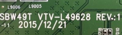 MAIN TOSHIBA  / 461C8J21L11 / SBW49T VTV-L49628 REV:1 / 431C8J21L11 / PANEL K490WDR1 / MODELO 49L420U REV.A - Imagen 2
