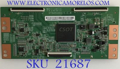 T-CON TCL / 34.29110.08P / ST6451D01-1-C-4 / 342911008P / PANEL LVU65NDEL CD9W12 V2 / DISPLAY ST6451D01-1 / MODELO 65S425