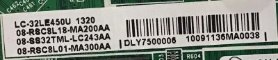 MAIN SHARP / 9KT08RSC8L18MA / 40-RSC803-MAE2HG / 08-RSC8L18-MA200AA / 08-SS32TML-LC243AA / PANEL LVW320AUDX E1 V1 / MODELO LC-32LE450U - Imagen 2