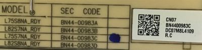 FUENTE DE PODER SAMSUNG / BN44-00983C / L75S7NA RDY / BN4400983C / PANEL CY-TR075FLAV3H /  CY-TRO75FLLV3H  /  MODELOS QN75Q7DRAFXZA AA02 / QN75Q70RAFXZA FA01 / QN75Q70RAFXZA AB03 / QN75Q7DRAFXZA AA02 / QN75Q7DRAFXZA AB03 / QN75Q7DRAFXZA FA01 - Imagen 2