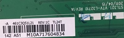 MAIN TOSHIBA / 75023657 / STL32T VTV-L32710 / 431C3Q51L21 / 461C3Q51L21 / SUSTITUTA 75030090 / PANEL V236H1-LE4 REV.C3 / MODELO 24SLV411U - Imagen 3