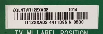 LED DRIVER VIZIO / LNTVIT122XAD2 / 715GA201-P01-000-005G / IT122XAD2 / PANEL T750QVF04.3 / MODELO P759-G1 LTMAYPKV - Imagen 2