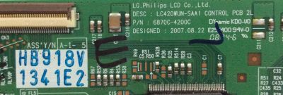 T-CON LG / 6871L-1341E / 6870C-4200C / 1341E / PANEL LC470WUN-(SA)(B1) / MODELOS 47LG50-UG / 4750-UG - Imagen 2