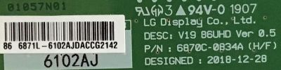 T-CON PARA TV LG NANOCELL SMART TV / NUMERO DE PARTE 6871L-6102A / 6870C-0834A / PANEL´S NC860DQD-AAHH1 / NC860DQD-AAHH5 / MODELOS 86NANO90UNA / 86NAN091ANA / 86SM9070PUA / 86NAN090UNA / 86NAN091ANA / 86NANO90UNA.BUSWLJR / 86NAN091ANA.BUSWLJR - Imagen 2