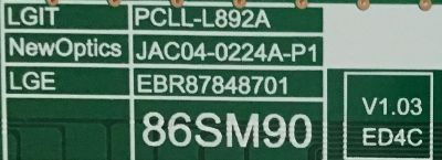 LED DRIVER PARA TV LG / NUMERO DE PARTE EBR87848701 / 3PCR02489A / 3PCR02489C / PCLL-L892A / JAC04-0224A-P1 / PANEL NC860DQD-AAHH1 / NC860DQD-AAHH5 / MODELOS 86SM9070PUA.BUSYLJR / 86SM9070PUA.AUSYLJR / 86NANO90UNA.BUSWLJR / 86NAN090UNA - Imagen 2