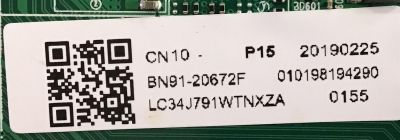 MAIN SAMSUNG MONITOR CURVO CON QUANTUM / BN91-20672F / BN41-02654A / PANEL CY-PK340FNLV7F / MODELO LC34J791WTNXZA FF06 - Imagen 2