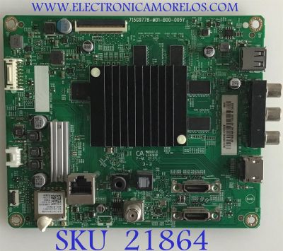 MAIN PARA TV VIZIO / NUMERO DE PARTE 756TXICB02K017 / 715G9778-M01-B00-005Y / (X)XICB02K017020X / BPRI8WKA2 / PANEL TPT550F2-PU2L02.Q REV:S02A / DISPLAY LC546PU2L02 / MODELOS D55X-G1 / D55X-G1 LTMDXWAU / D55X-G1 LTMWWUMV / D55X-G1 LTMDXWAV