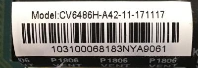 MAIN FUENTE PARA TV ELEMENT / NUMERO DE PARTE 103100068 / CV6486H-A42 / E18031-3-SY / 7.D6486HA42110.3B1 / 82K02571803YA0739 / PANEL T395-TGF-DLED / DISPLAY V400HJ6-PE1 / MODELO E2SW3918 - Imagen 5