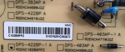 FUENTE DE PODER PARA MONITOR SHARP / DPS-422BP-1 A / RDENC1028MPPZ / DPS-383AP / 2950314506 / MODELO PN-E703 - Imagen 2