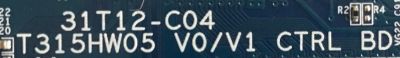 T-CON VIZIO / 55.31T12.C14 / T315HW05 V0/V1 CTRL BD / 5531T12C14 / 31T12-C04 / PANEL LC320WUD (SB)(T1) / MODELOS SV320XVT / 32LE5300-UC CUSDLH - Imagen 3