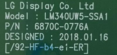 T-CON LG / 6871L-5652B / 6870C-0776A / LM340UW5-SSA1 / PANEL LM340UW5(SS)(A1) / MODELO 34GK950F-BG.AUSOMPN - Imagen 3