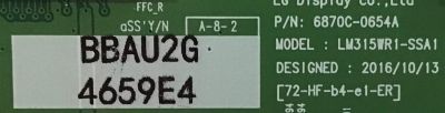 T-CON DELL / 6871L-4659E / 6870C-0654A / LM315WR1-SSA1 / PANEL LM315WR1(SS)(B2) / MODELO U3219QB - Imagen 2