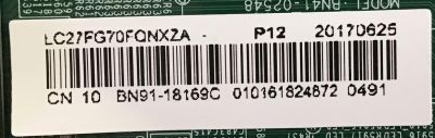 MAIN SAMSUNG / BN91-18169C / BN41-02548A / PANEL CY-PK270CSLV1F / MODELO LC27FG70FQNXZA FB02 - Imagen 2