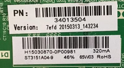MAIN FUENTE (COMBO) WESTINGHOUSE / 34013504 / TP.MS3393.PB851 / H15030870 / PANEL ST3151A04-9 / MODELO WD32HT1360 TW-00311 - Imagen 3