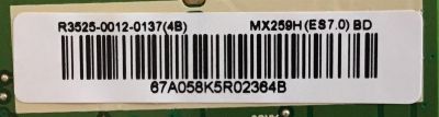 TARJETA DE AUDIO ASUS / 3525-0012-0137 / 0171-2872-0414 / PANEL RB5LM250WF5(SA)(AF) / MODELO MX259HS - Imagen 2