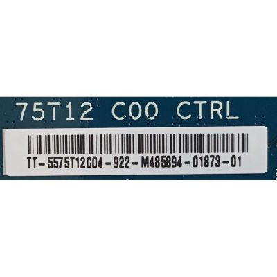 T-CON PARA TV SONY BRAVIA / NUMERO DE PARTE 5575T12C04 / 75T12 C00 CTRL / 55.75T12.C04 / 1-001-190-12 / 75T12-C00 CTRL / PANEL YD9S075DTU01 / MODELO XBR-75X950G / XBR75X950G - Imagen 2