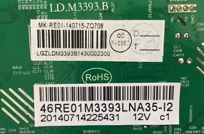 MAIN RCA / 46RE01M3393LNA35-I2 / LD.M3393.B / RE01-140715-ZQ708 / 0715-ZQ708 2581 / PANEL ZT460D3JS460-12V / MODELO LED46C45RQ 4421-LE46C45 - Imagen 2