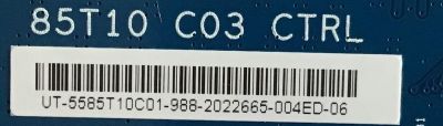 T-CON PARA TV SONY / NUMERO DE PARTE 1-001-193-11 / 85T10 C03 CTRL / 55.85T10.C01 / 5585T10C01 / DISPLAY 5585T10S07 / PANEL YD9S085DTU01 / MODELOS XBR-85X950G / XBR-85X950H / XBR85X950G / XBR-85X950H - Imagen 2