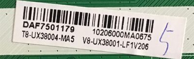 MAIN INSIGNIA / T8-UX38004-MA5 / 40-UX38NA-MAG2HG / V8-UX38001-LF1V206 / PANEL LVF480SSDX E6 V6 / MODELO NS-48DR510NA17 - Imagen 2