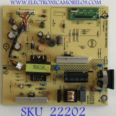 FUENTE DE PODER PARA MONITOR HP / BC421MHB1 / 715G4438-P02-000-003H / 2063756P0986 / PANEL M215H3-LA1 REV.C1 / MODELO LA2206X