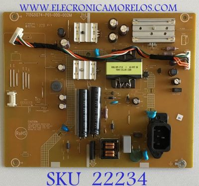 FUENTE DE PODER PARA MONITOR AOC / CH384GQAB / 715FG5074-P01-000-002M / (T)CH384GQAB / MODELO 270LM00004