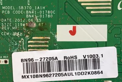 MAIN PARA MONITOR SAMSUNG / BN96-27205A / BN41-01780C / BN97-07236A / PANEL M270HW01 / MODELO LS27B350HS/ZA AY02 - Imagen 2