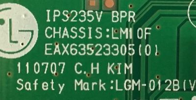 MAIN PARA MONITOR LG / EAX63523305 / EAX63523305(0) / NP207104Q2 / PANEL LM230WF3 (SL)(E1) / MODELO IPS235V-BNX.AUSHRSN - Imagen 3