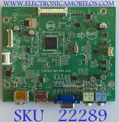 MAIN PARA MONITOR VIEWSONIC / GQGCB0V102 / 715G7612-M01-B00-004L / (Q)GQGCB0V1024010Q / PANEL M270HGE-L30 REV.C4 / MODELO VX2757-MHD