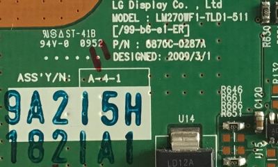 T-CON LG / 6871L-1821A / 6870C-0287A / 1821A / PANEL LM270WF1 (TL)(D2) / MODELO M2762D-PML.AUSKLPR - Imagen 2