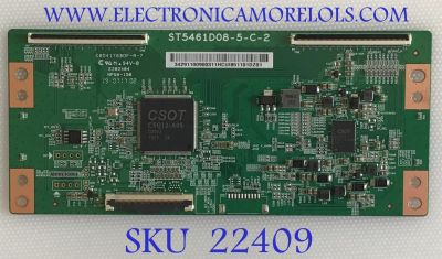 T-CON PARA TV TCL / NUMERO DE PARTE 34291100900311 / ST5461D08-5-C-2 / C054176BOF-A-7 / C054176BOF-A-14 / E202404 / PANEL LVU550NDBL / MODELO 55R625