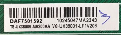 MAIN INSIGNIA / T8-UX38009-MA200AA / 40-UX38NA-MAG2HG / V8-UX38001-LF1V208 / PANEL LSC480HN10-B01 / MODELO NS-48DR510NA17 - Imagen 2