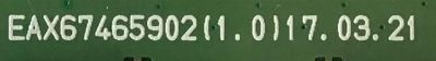 MAIN LG / EBU64383501 / EAX67465902 (1.0) / 85130101 / PANEL LD650EUF (FH)(B1) / MODELO 65SM5KD-BH.AUSSLJM - Imagen 3