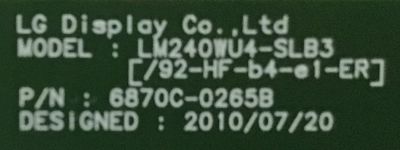 T-CON PARA MONITOR DELL / 6871L-2451A / 6870C-0265B / 2451B / PANEL LM240WU4 (SL)(B3) / MODELO U2410F - Imagen 2