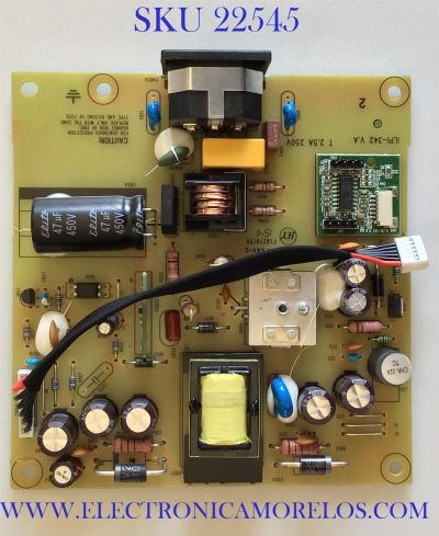 FUENTE DE PODER PARA MONITOR DELL / 790EZ1400700R00 / 491A01131400H06 / ILPI-342 V.A / PANEL M195RTN01.1 / MODELO E2015HVF