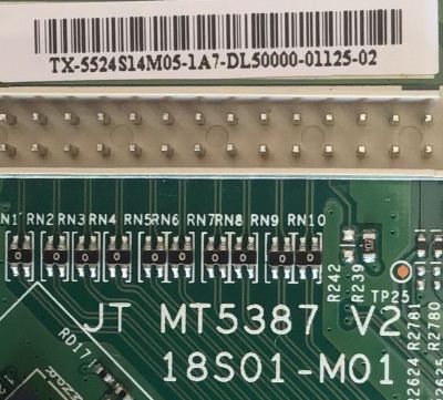 MAIN PARA TV TOSHIBA / 55.24S14.M05 / JT MT5387 V2 / 18S01-M01 / 5524S14M05 / PANEL M240HW01 V.D / MODELO 24SL410U - Imagen 2