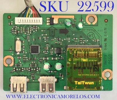 TARJETA SD MONITOR DELL / 5E0WA08001 / 4H.0WA08.A00 / PANEL LM270WQ2(SL)(A1) / MODELO U2711B