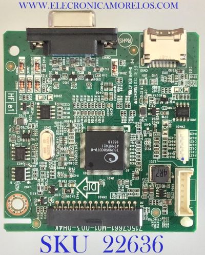 MAIN PARA MONITOR DELL / (Q)GQFCB0D1 / 715G7661-M01-003-0H4K / PANEL MV238FHM-N10 / MODELO SE2416HX