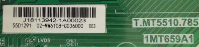 MAIN PARA TV MASTERTECH 02-MW610B-C036000 / J18113942 / T.MT5510.785 / 1MT659A1 / 55D1291 / 49D1291 / MODELOS 55D1291 / ESTA TARJETA ES CHINA Y ES UTILIZADA EN DIFERENTES MARCAS Y MODELOS / ENTRAR A DESCRIPCIÓN DEL PRODUCTO - Imagen 2