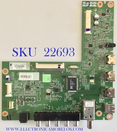 MAIN PARA TV TOSHIBA / NUMERO DE PÁRTE 431C8A21L11 / 461C8A21L11 / VTV-149627 REV.1A / VTV-149627 / PANEL ´S LC430DUX (SH)(A1) / K430WDR (3) AT3 / MODELO 43L310U