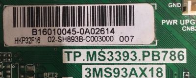 MAIN FUENTE PARA TV HKPRO  02-SH893B-C003000 / B16010045 / TP.MS3393.PB786 / 3MS93AX18 / MODELO HKP32F16 / ESTA TARJETA ES CHINA Y ES UTILIZADA EN DIFERENTES MARCAS Y MODELOS / ENTRAR A DESCRIPCIÓN DEL PRODUCTO - Imagen 2