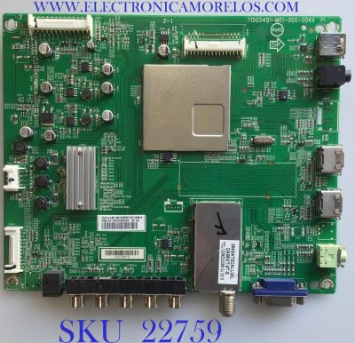 MAIN PARA TV INSIGNIA / CBPFTXCCB01K074 / 715G5451-M01-000-004X / TXCCB01K0740000TOP / PANEL MT3151A05-2 VER.2.1 / MODELO NS-32E321A13