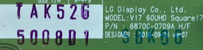 T-CON PARA TV LG / 6871L-5008D / 6870C-0709A / 5008D / PANEL LC600EGF (FK)(M3) / MODELO 60SJ8000-UA.BUSYLJR - Imagen 2