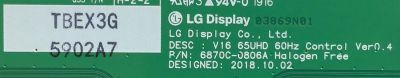 T-CON PARA TV LG / 6871L-5902A / 6870C-0806A / 6870C-0806A / 5902A / PANEL LD650EQE (FJ)(A1) / MODELO 65UH5E-BJ.AUSLLJM - Imagen 2