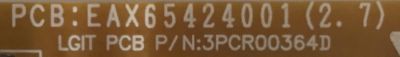 FUENTE DE PODER PARA TV LG / EAY63072901 / EAX65424001(2.7) / 3PCR00364D / LGP4750-14LPB / MODELOS 47LY970H / 47LB700V / 47LB671V-ZB.BEUWLJG - Imagen 3