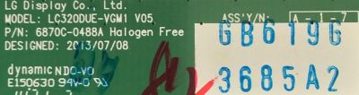 T-CON PARA TV LG / 6871L-3685A / 6870C-0488A / LC320DUE-VGM1 / 3685A / MODELO 32LS33A-5DC.AUSELJM - Imagen 2