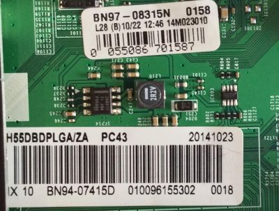 MAIN PARA TV SAMSUNG / BN94-07415D / BN41-02165B / BN97-08315N / PANEL CY-GH055CSLVXH / MODELO LH55DBDPLGA/ZA SS01 - Imagen 2