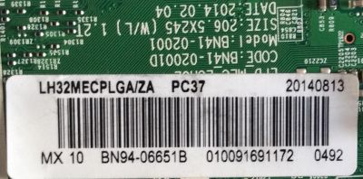 MAIN PARA TV SAMSUNG / BN94-06651B / BN41-02001D / BN97-07623A / MODELO LH32MECPLGA/ZA WS04 - Imagen 2