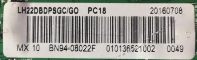 MAIN PARA TV SAMSUNG / BN94-08022F / BN41-02207B / BN97-09047G / MODELO LH22DBDPSGC/GO - Imagen 4