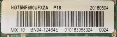MAI PARA TV SAMSUNG / BN94-12464E / BN41-0210B / BN97-13511E / MODELO HG75NF690UFXZA FA01 - Imagen 3