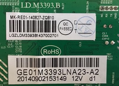 MAIN PARA TV RCA / GE01M3393LNA23-A2 / LD.M3393.B / MK-RE01-140827-ZQ810 / 20140902153149 / MODELO 32''/ ESTA TARJETA ES CHINA Y ES UTILIZADA EN DIFERENTES MARCAS Y MODELOS / ENTRAR A DESCRIPCIÓN DEL PRODUCTO - Imagen 2